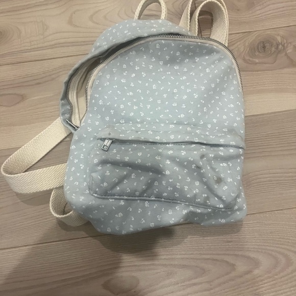 Brandy Melville Handbags - Brandy Melville Blue and White Backpack